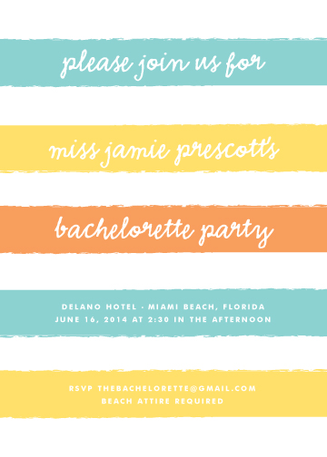 party invitations - south beach by Waui Design