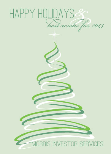 business holiday cards - tree swirls