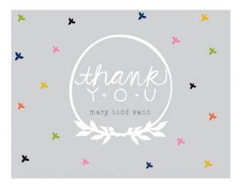 4 leaf pattern Thank You Cards