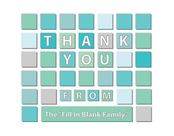 Blue Squares Thank You Cards