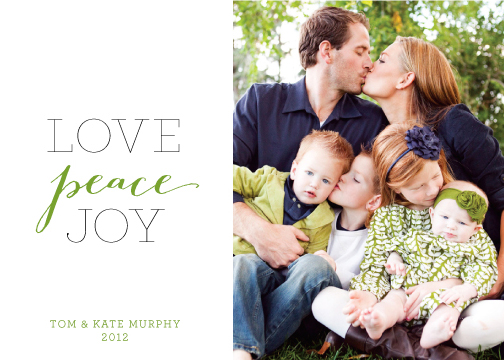 holiday photo cards - Love Peace Joy by Paper Dahlia
