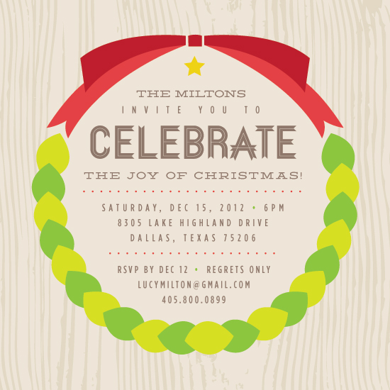party invitations - Christmas Wreath by Ivana Brata