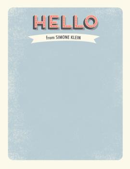 Retro Hello Personal Stationery