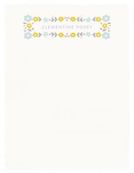 Framed Posies Personal Stationery