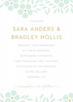 Graphic floral Wedding Invitations