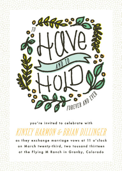 wedding invitations - Have & Hold by 2birdstone