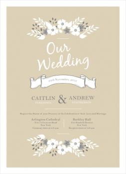 White Garden Wedding Invitations