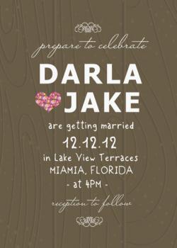 heart to celebrate Wedding Invitations