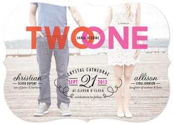 two shall become one Wedding Invitations