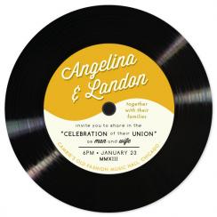 A Record Love Wedding Invitations
