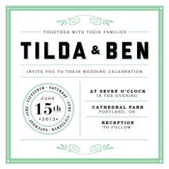Vintage Label Wedding Invitations