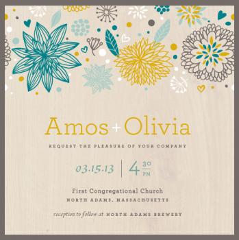 Sophisticated Floral Wedding Invitations