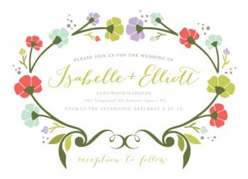 Garden Wreath Wedding Invitations