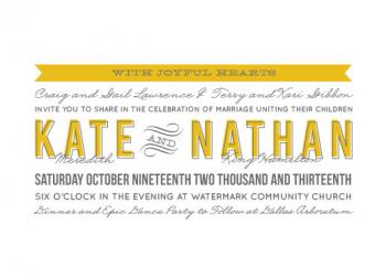 with joyful hearts Wedding Invitations