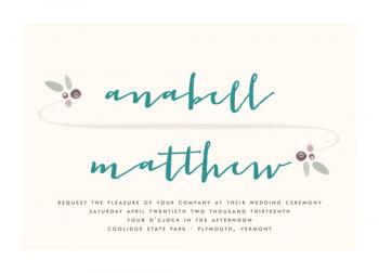 Floral Swoosh  Wedding Invitations