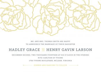 Floral Outline Wedding Invitations