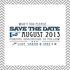 Vintage Chevron Save the Date Cards