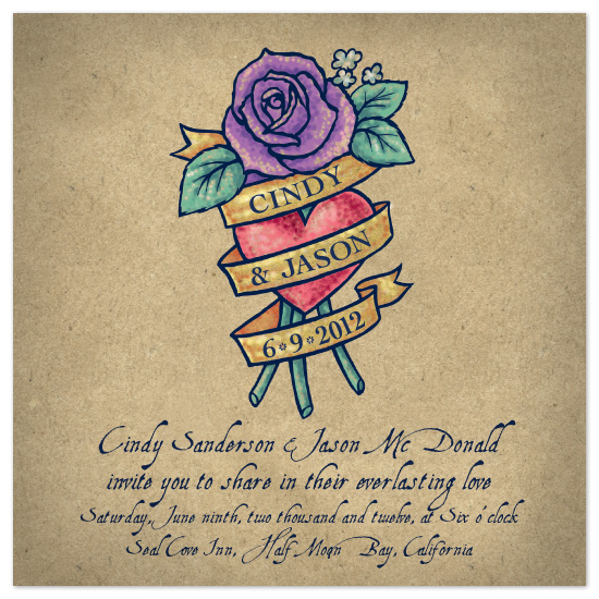 Tattoo Style Wedding Invitations 3