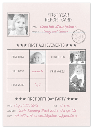 Awesome 60 Report Card Invitation