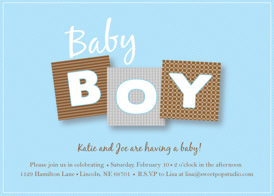 Baby Shower Invitations Baby Boy Blocks At Minted Com