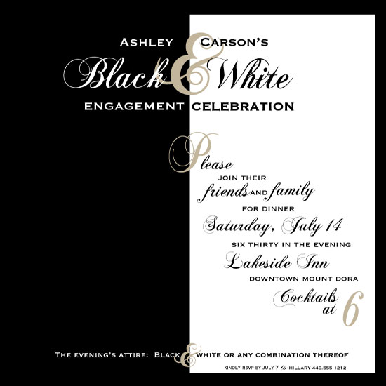 Black White Party Invitation Wording 7