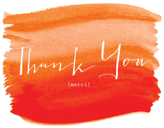 thank you cards - Ombre Watercolor at Minted.com