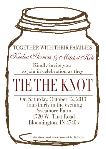 Wedding Invitations Mason Jar With Burlap Wedding Invitation At